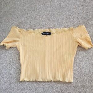 Reformation yellow off the shoulder Willet top
